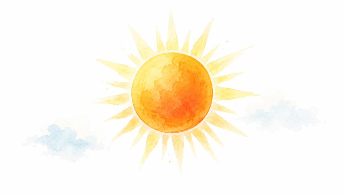 夏日を象徴する太陽の絵