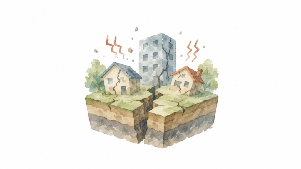 地震のイラスト