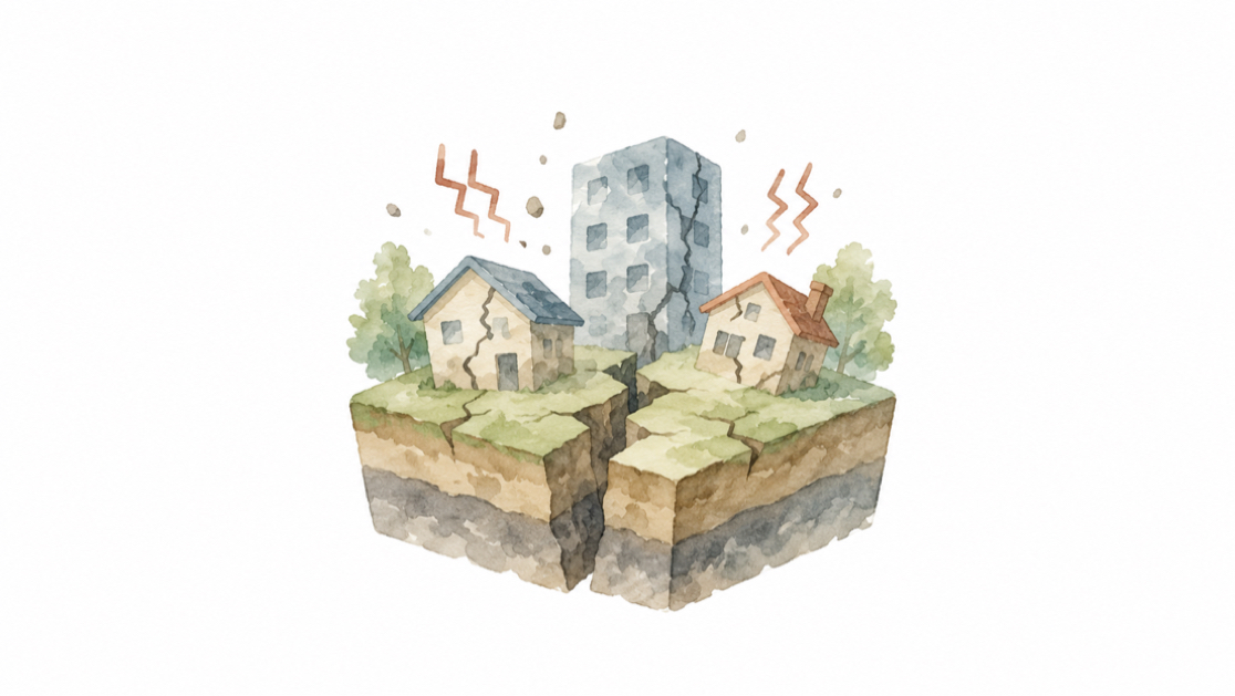 地震のイラスト